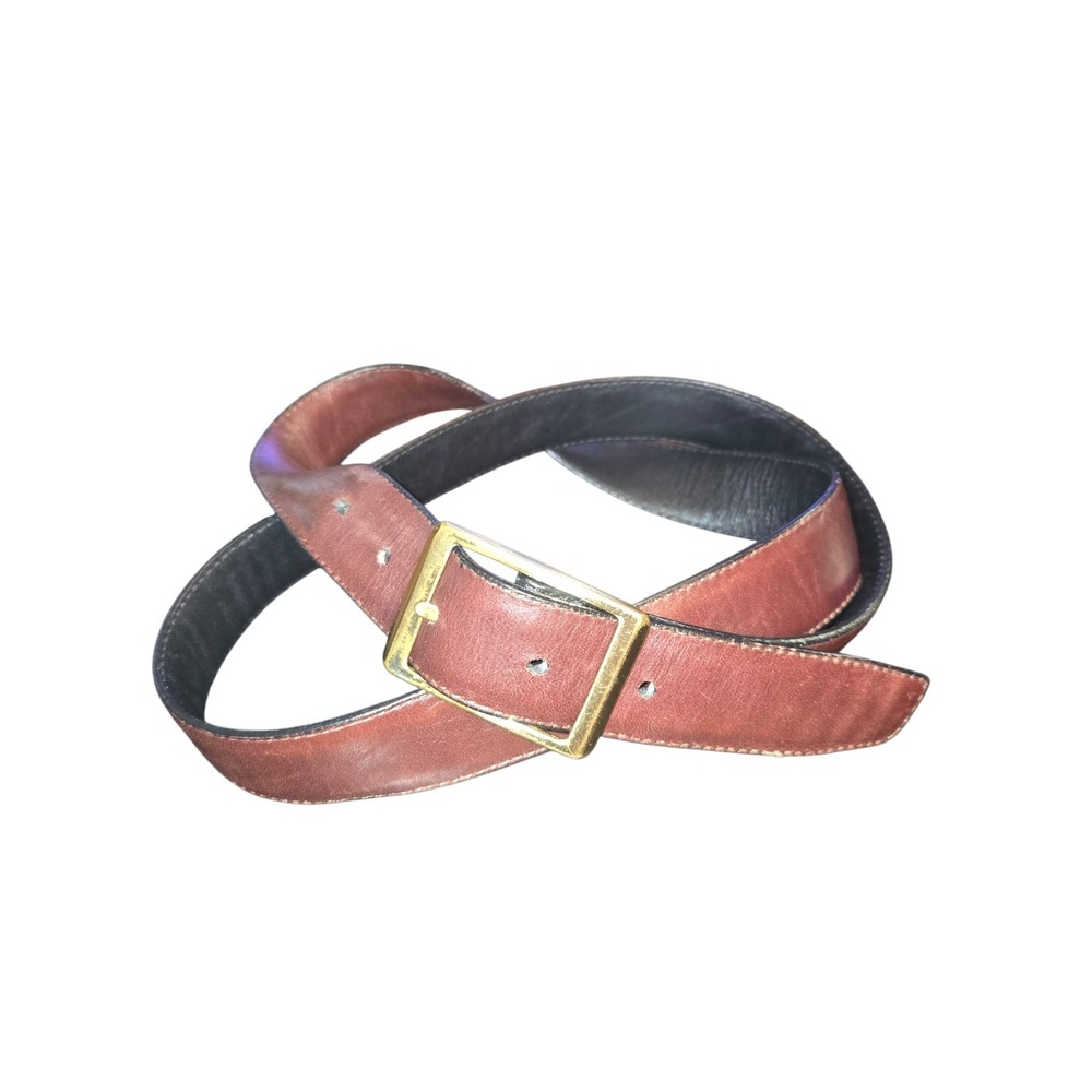 Red Wing Shoes Reversible Leather Belt Mens 40 Black Brown Brass Buckle 96516